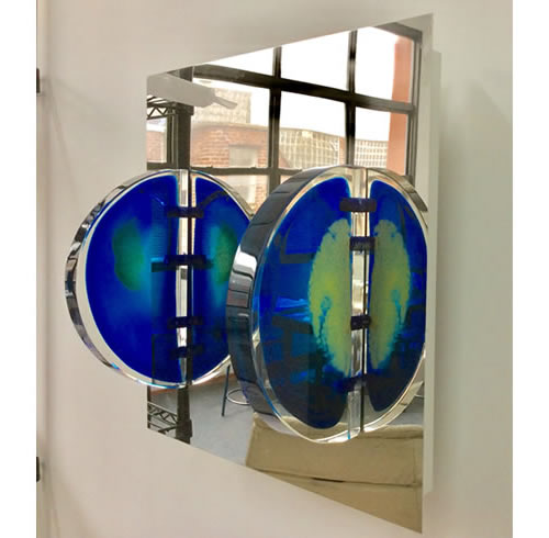 Blue Disc Sculpture by Charles Hecht