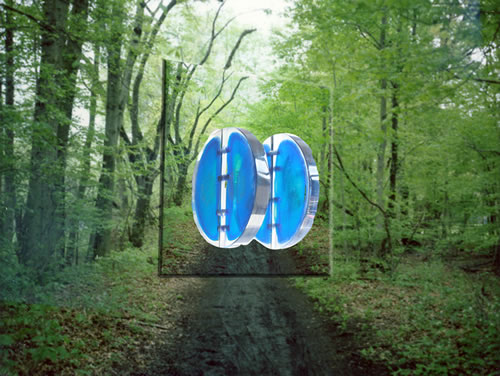 Blue Disc Floating Sculpture by Charles Hecht
